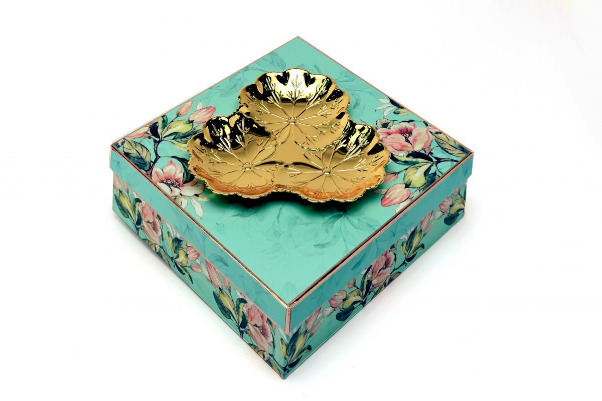 Three Sided Gold Platter