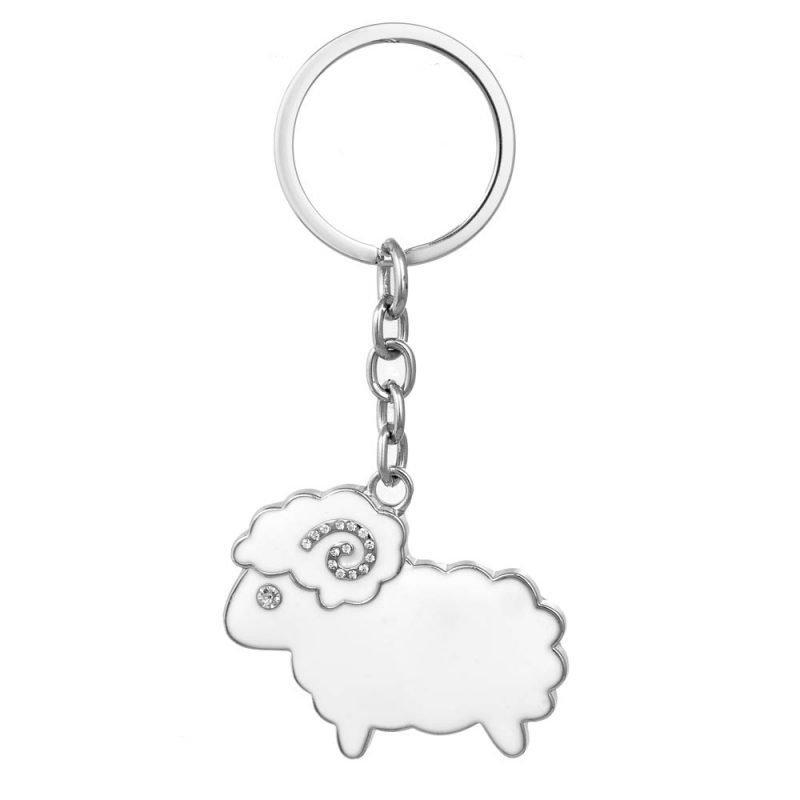 Sheep Enameled Baby Keychain