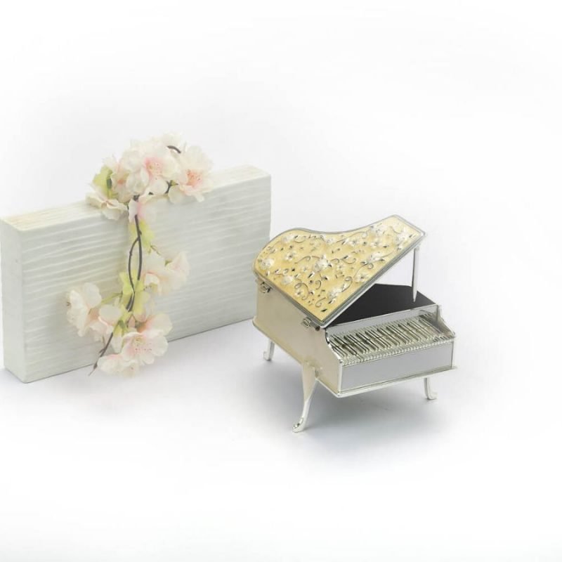 Piano Shaped Enamelled Silver Box