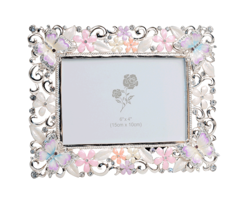 Multicolored Photo Frame With Flower And Butterfly Patterns