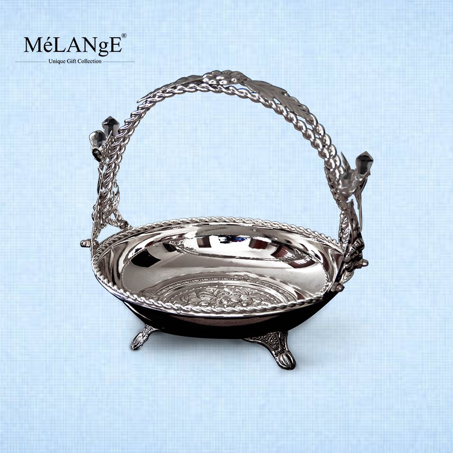 GOLD-PLATED LOTUS-DESIGNED DRY FRUIT BASKET