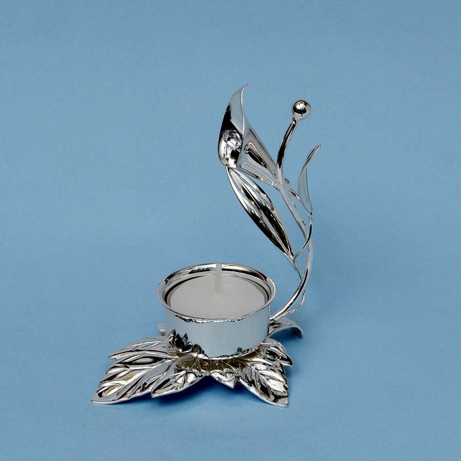 Silver Tulip Candle Holder