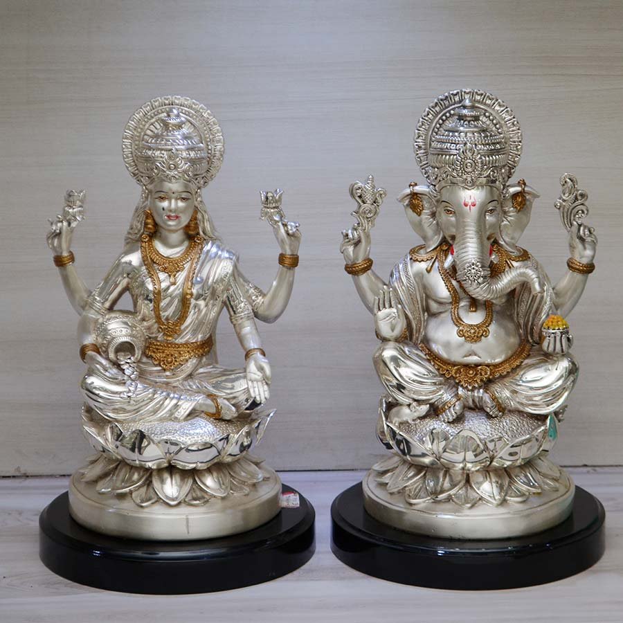 Silver Laxmi Ganesha Idols